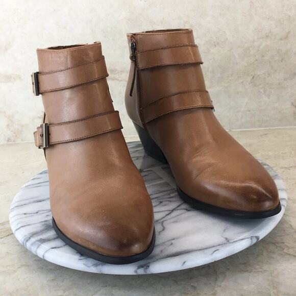 Franco Sarto Women's Tan Double Monk-Strapped Bootie Size 9W - Picture 9 of 16